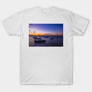 Yachts at sunset, StKilda Pier, StKilda, Victoria, Australia. T-Shirt